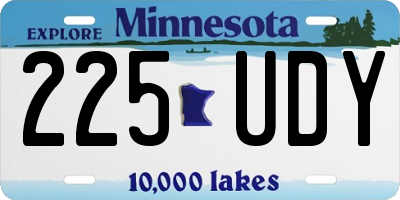 MN license plate 225UDY