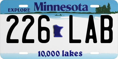 MN license plate 226LAB