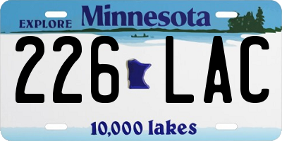 MN license plate 226LAC