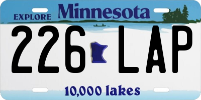 MN license plate 226LAP