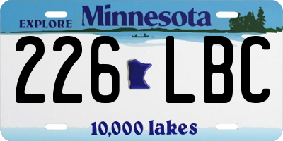 MN license plate 226LBC