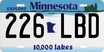 MN license plate 226LBD