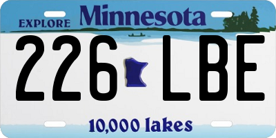 MN license plate 226LBE