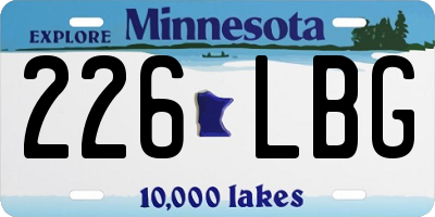MN license plate 226LBG