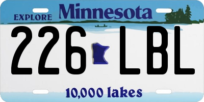 MN license plate 226LBL