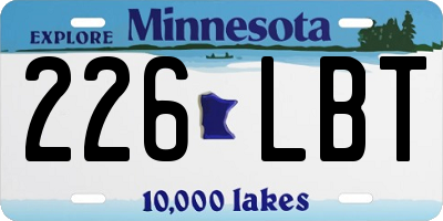 MN license plate 226LBT
