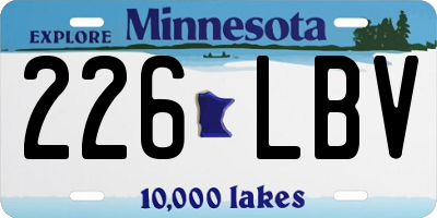 MN license plate 226LBV