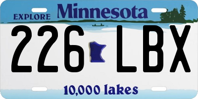 MN license plate 226LBX