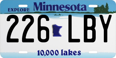 MN license plate 226LBY