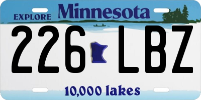 MN license plate 226LBZ