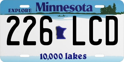 MN license plate 226LCD