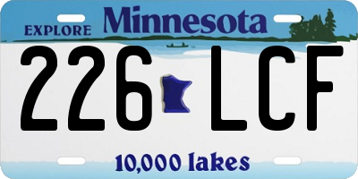 MN license plate 226LCF