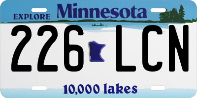 MN license plate 226LCN