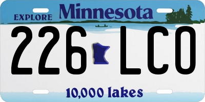 MN license plate 226LCO