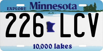 MN license plate 226LCV