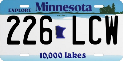 MN license plate 226LCW