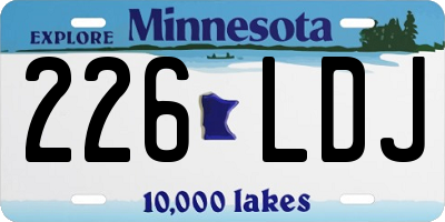 MN license plate 226LDJ