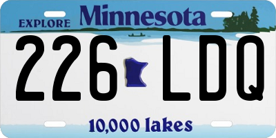 MN license plate 226LDQ