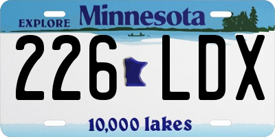 MN license plate 226LDX