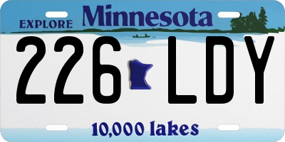 MN license plate 226LDY