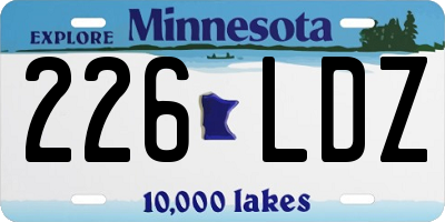MN license plate 226LDZ