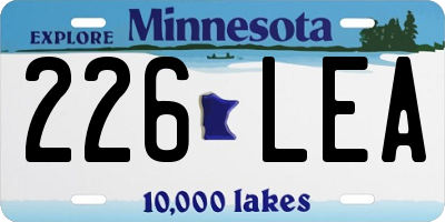 MN license plate 226LEA