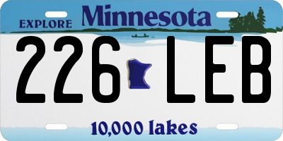 MN license plate 226LEB