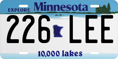MN license plate 226LEE