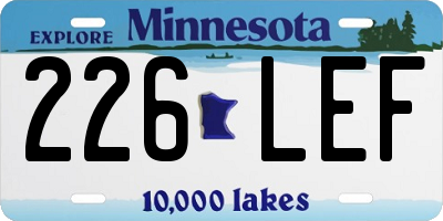 MN license plate 226LEF