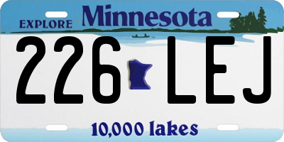 MN license plate 226LEJ