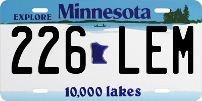 MN license plate 226LEM