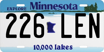 MN license plate 226LEN