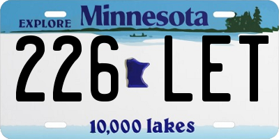 MN license plate 226LET