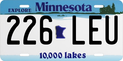MN license plate 226LEU