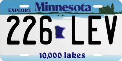 MN license plate 226LEV