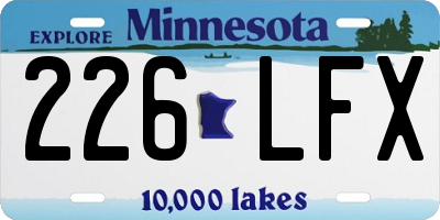 MN license plate 226LFX