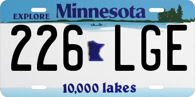 MN license plate 226LGE
