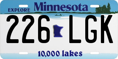 MN license plate 226LGK
