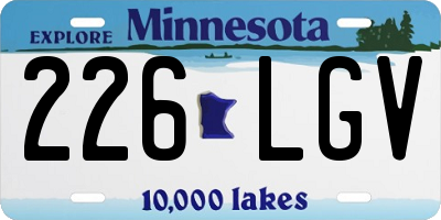 MN license plate 226LGV