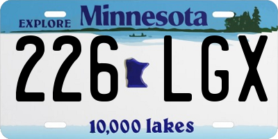 MN license plate 226LGX