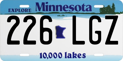 MN license plate 226LGZ