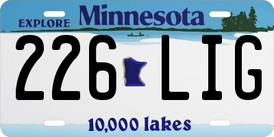 MN license plate 226LIG