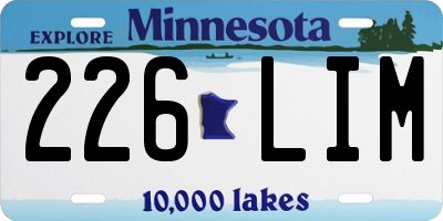 MN license plate 226LIM