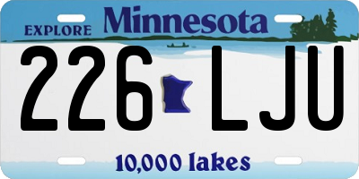 MN license plate 226LJU