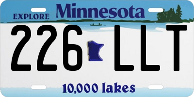 MN license plate 226LLT