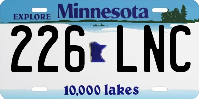 MN license plate 226LNC