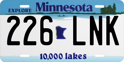 MN license plate 226LNK