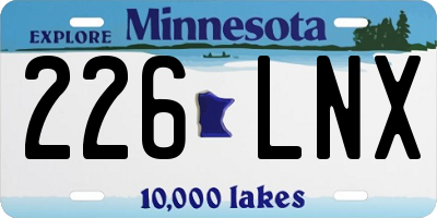MN license plate 226LNX
