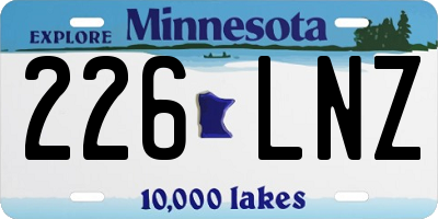 MN license plate 226LNZ