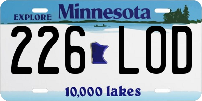 MN license plate 226LOD